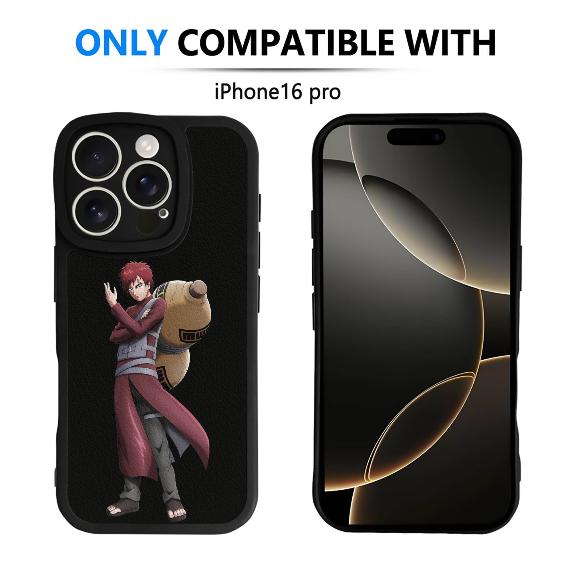 （画像用） NARUTO -ナルト- ガアラ Gaara 【iPhone 16シリーズ対応】シリコンスマホケース（レザー調） 材質：シリコン